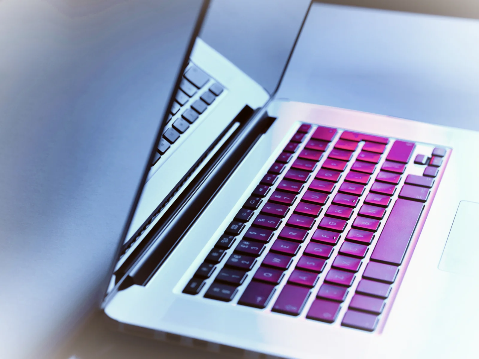 Laptop used to review account information